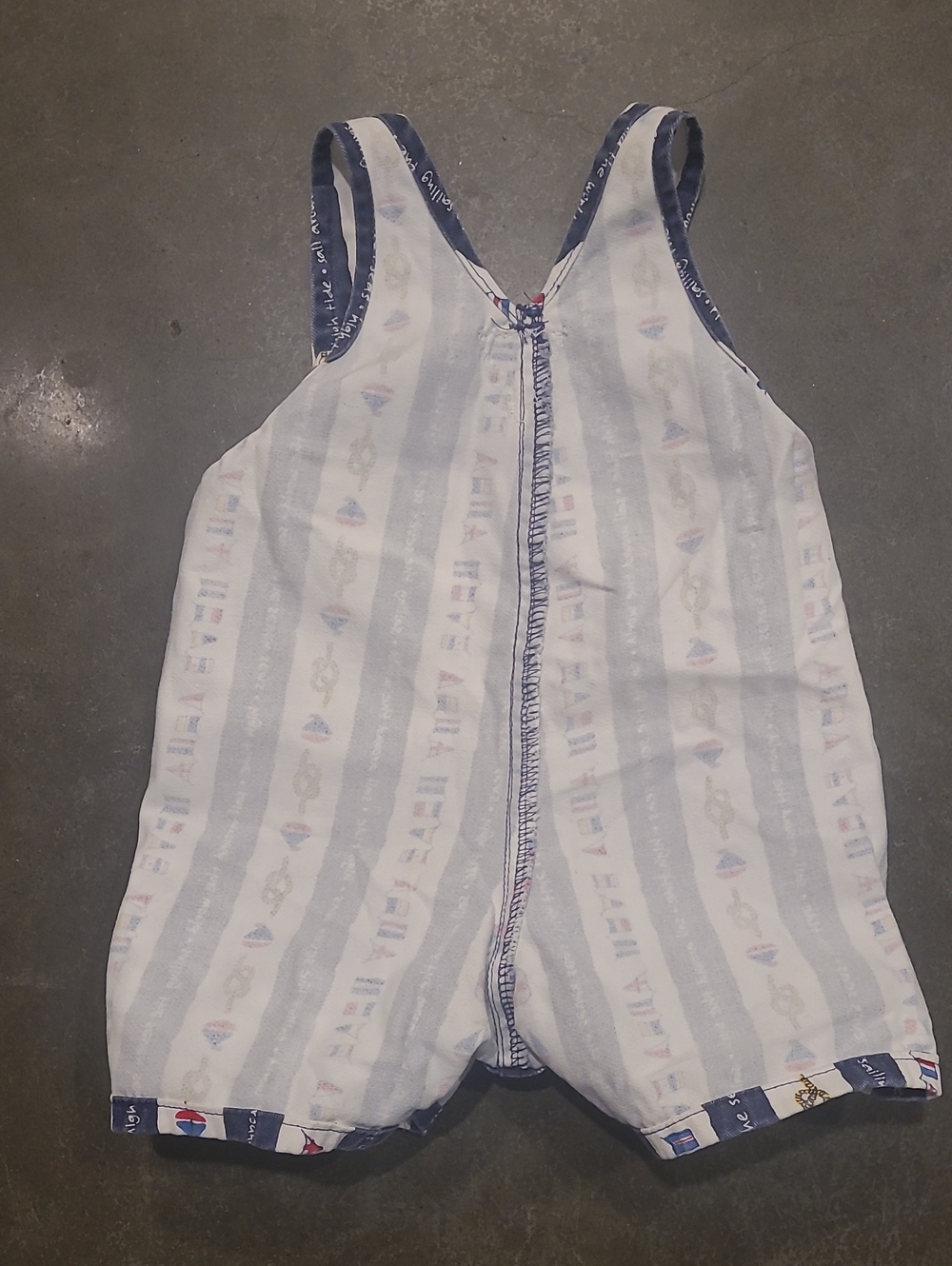 VINTAGE BABY OSHKOSH BGOSH NAUTICAL SAILOR THEME OVERALLS 18 MONTHS - Picture 8 of 8